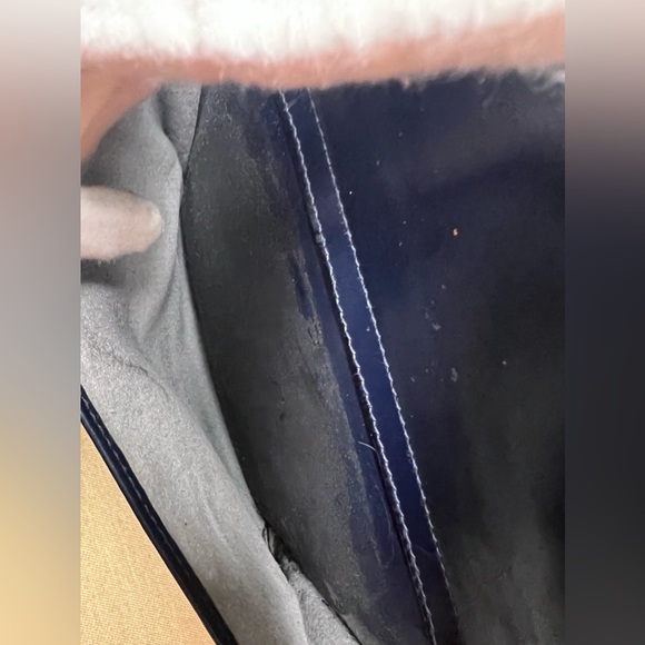 Gucci Bamboo Blue Patent Leather Bag with Long Strap,bamboo zipper pull - Picture 7 of 13